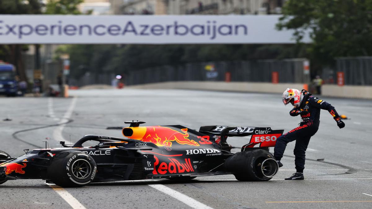 Azerbaijan GP: Heartbroken Verstappen crashes out but still pips Hamilton
