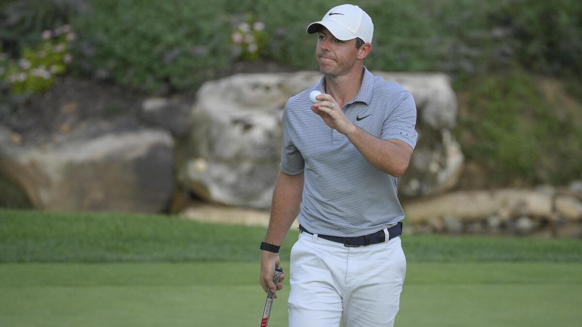 Rory McIlroy powers into three-way tie for lead at BMW Championship